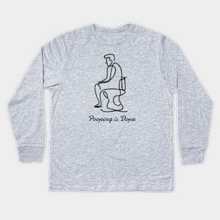 Pooping is Dope Kids Long Sleeve T-Shirt